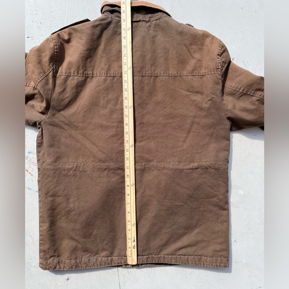 Men's Dockers Jacket Beige Brown Solid XL Chore Work Barn Aviator Utility Cord - Picture 14 of 15